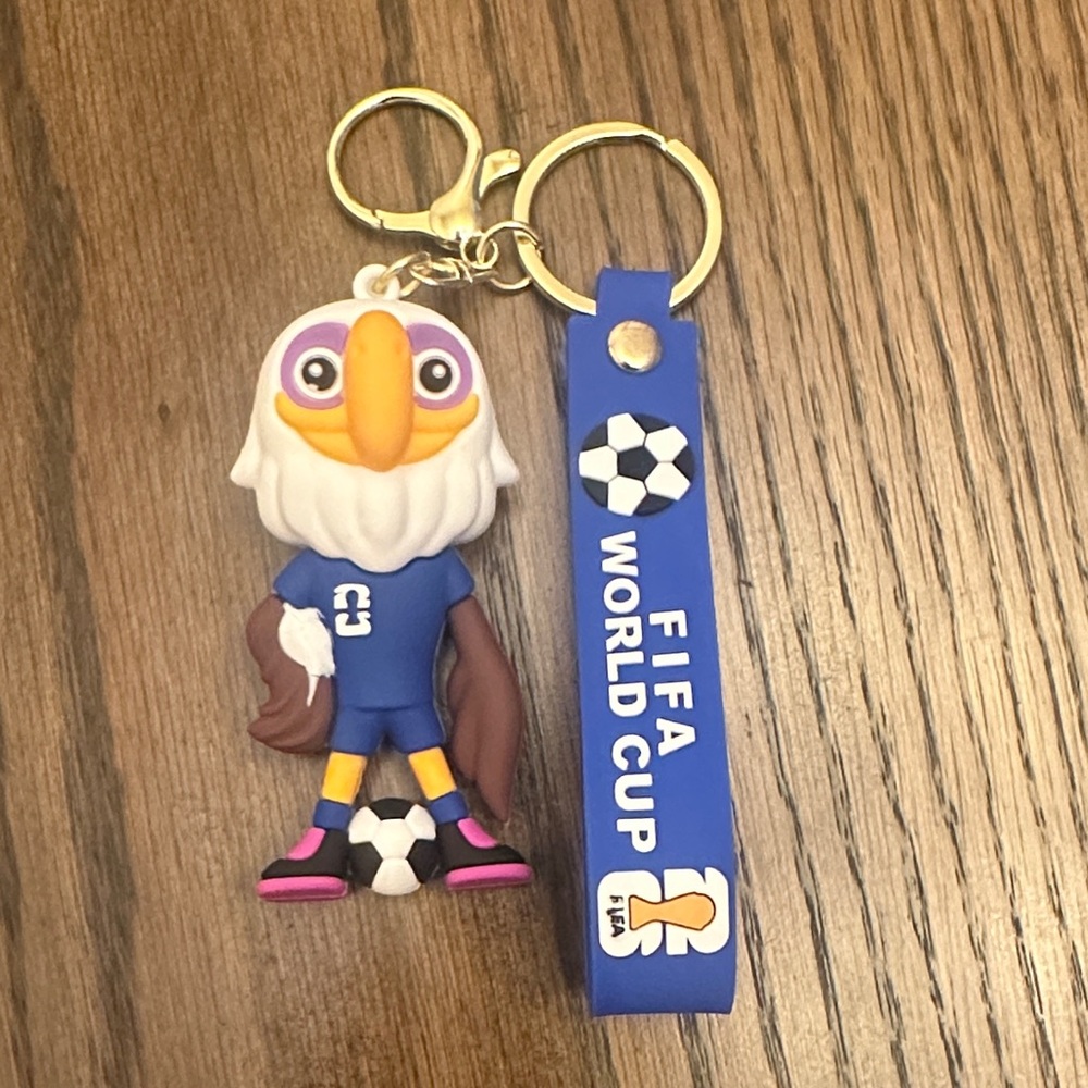 FIFA World Cup Clutch the Bald Eagle (USA) Mascot keychain